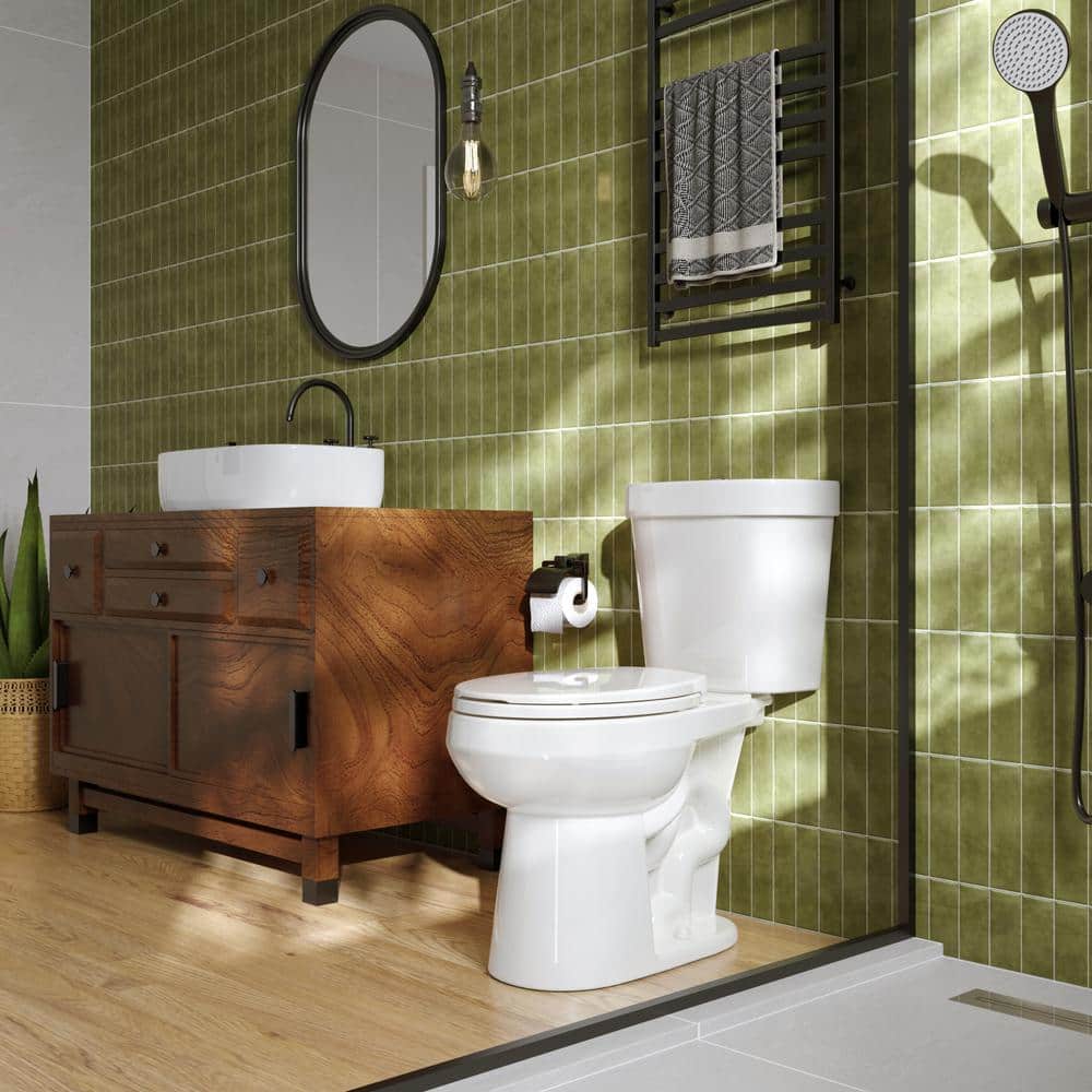 White Round Dual Flush High Efficiency Free Standing Toilet
