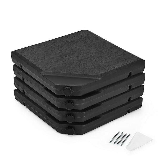 Costway Cantilever Offset Patio Umbrella Base in Black (4-Piece)