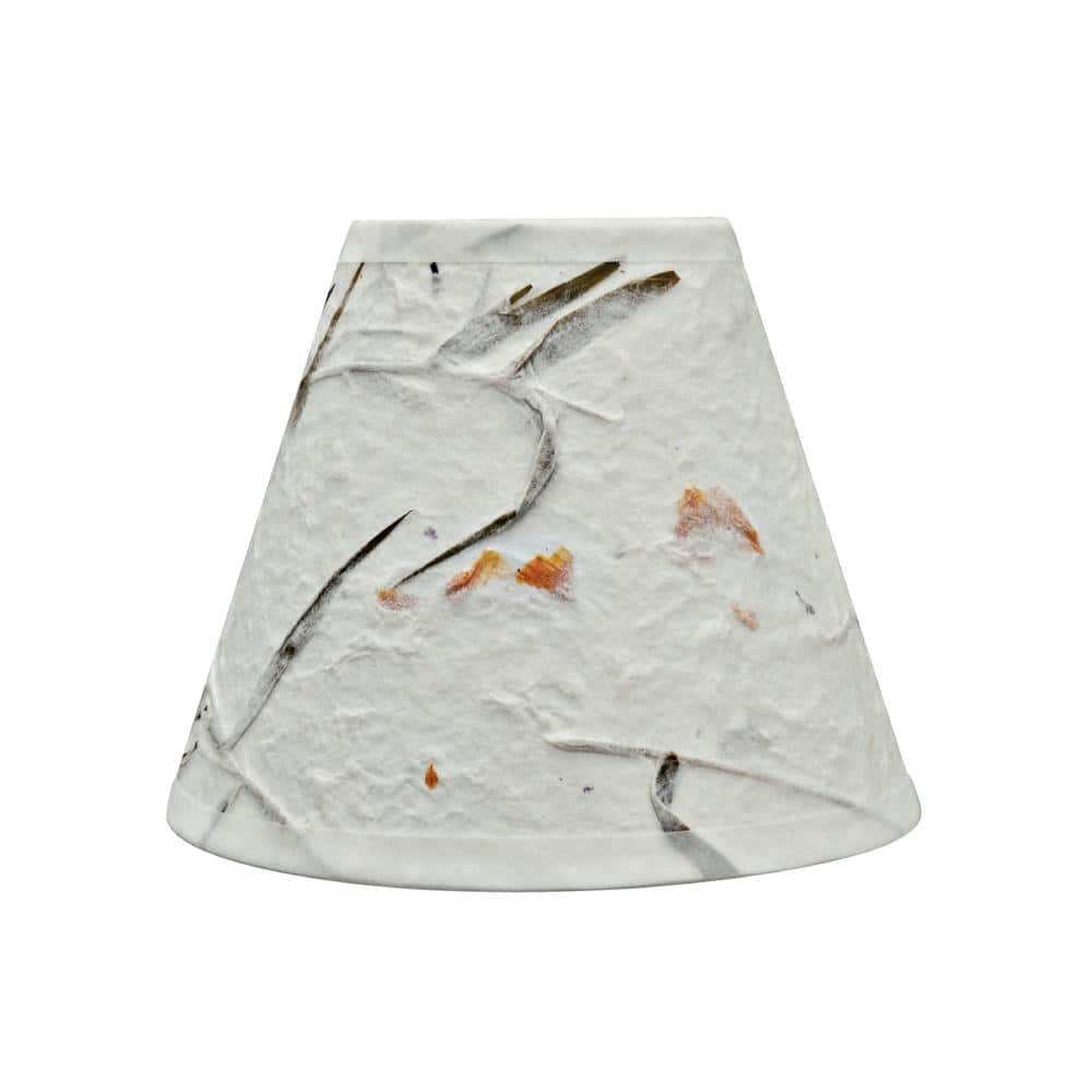 Off-White Petal Paper Empire Chandelier Lamp Shades, 6" Set of 2