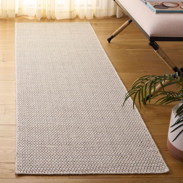 Natura 2 ft. x 8 ft. Beige/Ivory Solid Weave Runner Rug