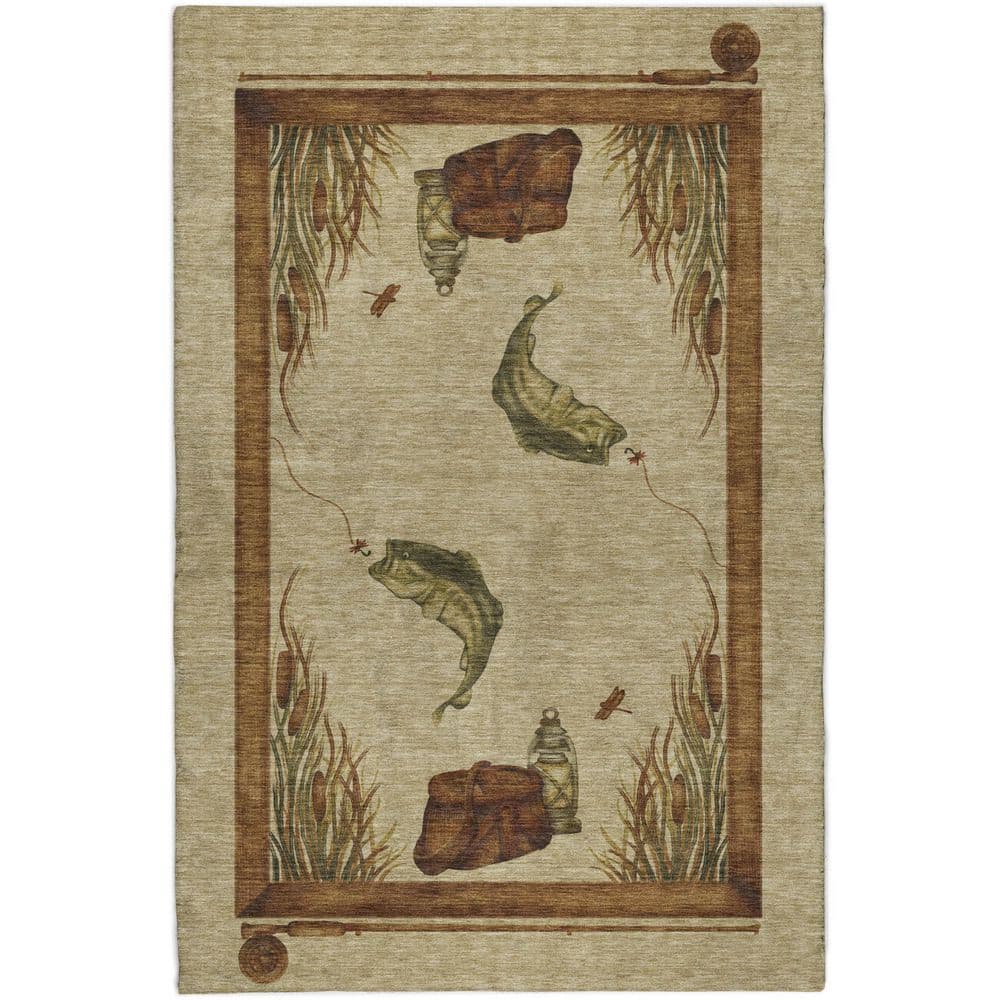 Dream Shag Premium Machine Washable Abstract ADS145 Khaki 3 ft. x 5 ft. Area Rug price history on PriceWatchPro