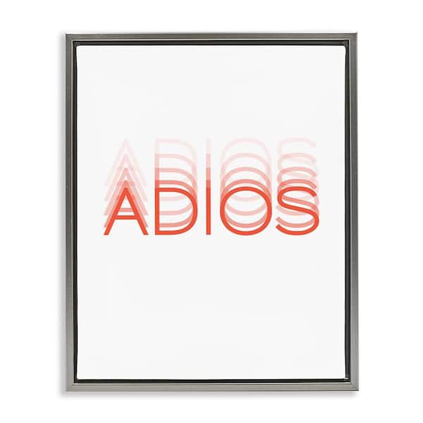 Stupell Industries Goodbye Minimal Typography by SD Graphics Studio Gray Floater Frame Typography Graphic Art Print 31 in. x 25 in.