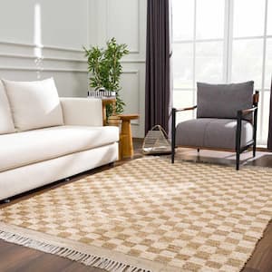 Ionut Light Brown/Brown 9 ft. x 12 ft. Area Rug