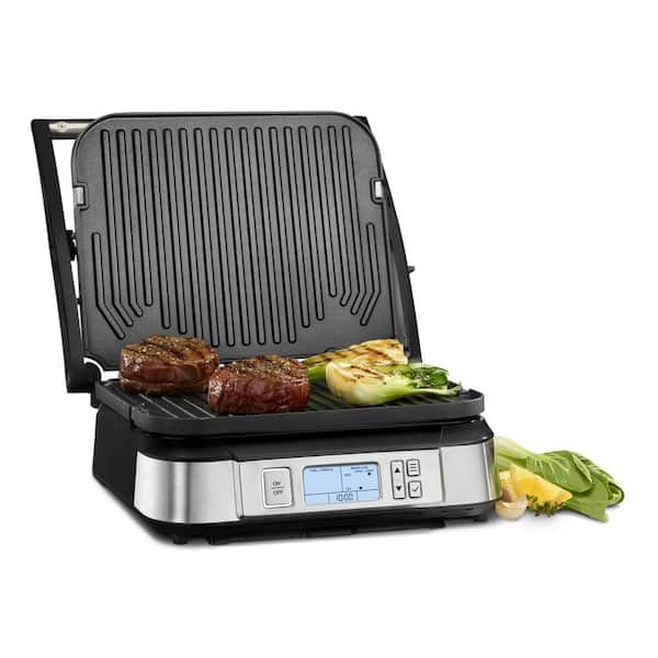 Contact Gray Stainless Griddler with Smoke-Less Mode