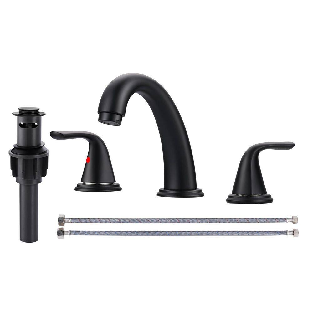 8 in. Widespread Double Handle Bathroom Faucet in Matte Black price history on PriceWatchPro
