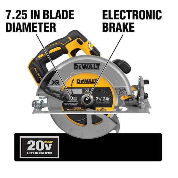 DEWALT 20V MAX XR Cordless Brushless 7-1/4 in. Circular Saw (Tool Only)  DCS570B - The Home Depot
