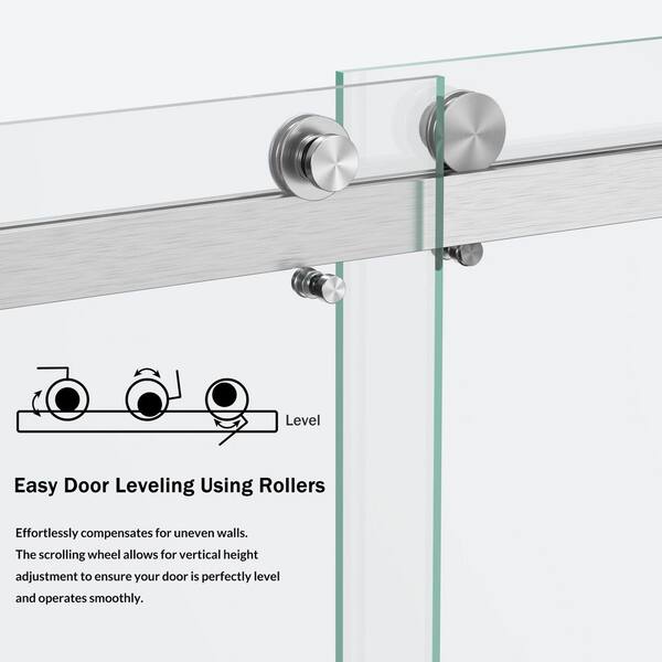 SHAAMA 72 in. W x 80 in. H Double Sliding Frameless Shower Door in