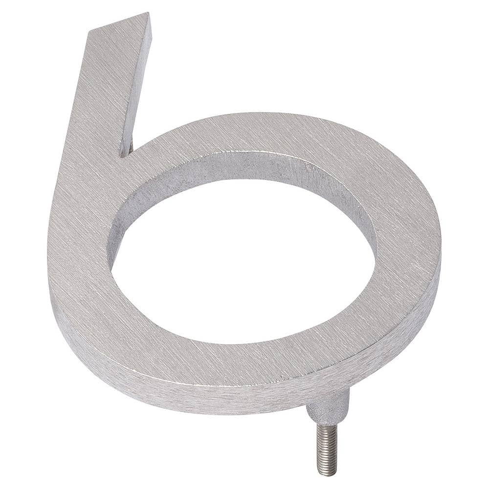 6 in. Brushed Aluminum Floating or Flat Modern House Numbers 0-9 - 6 price history on PriceWatchPro
