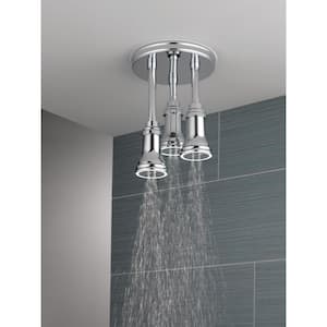 Traditional 1-Spray Patterns 2.5 GPM 9.25 in. Ceiling Mount Fixed Shower Head with H2Okinetic in Chrome