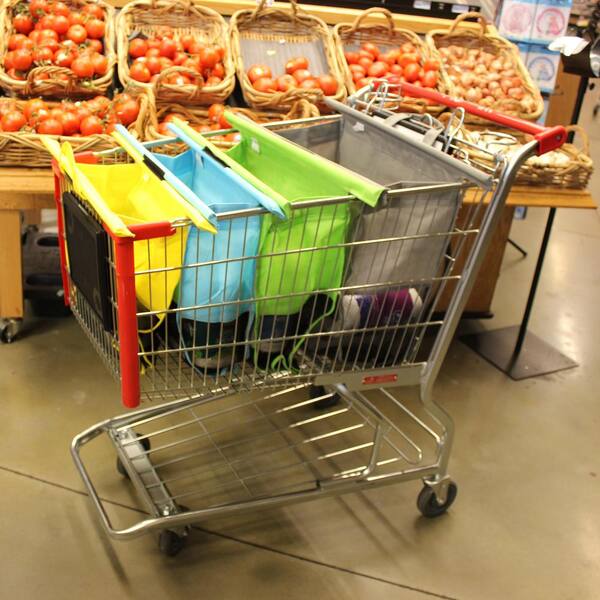 2pcs SimpleShop Large Reusable Grocery Shopping Bags Coles Woolworths Trolley 