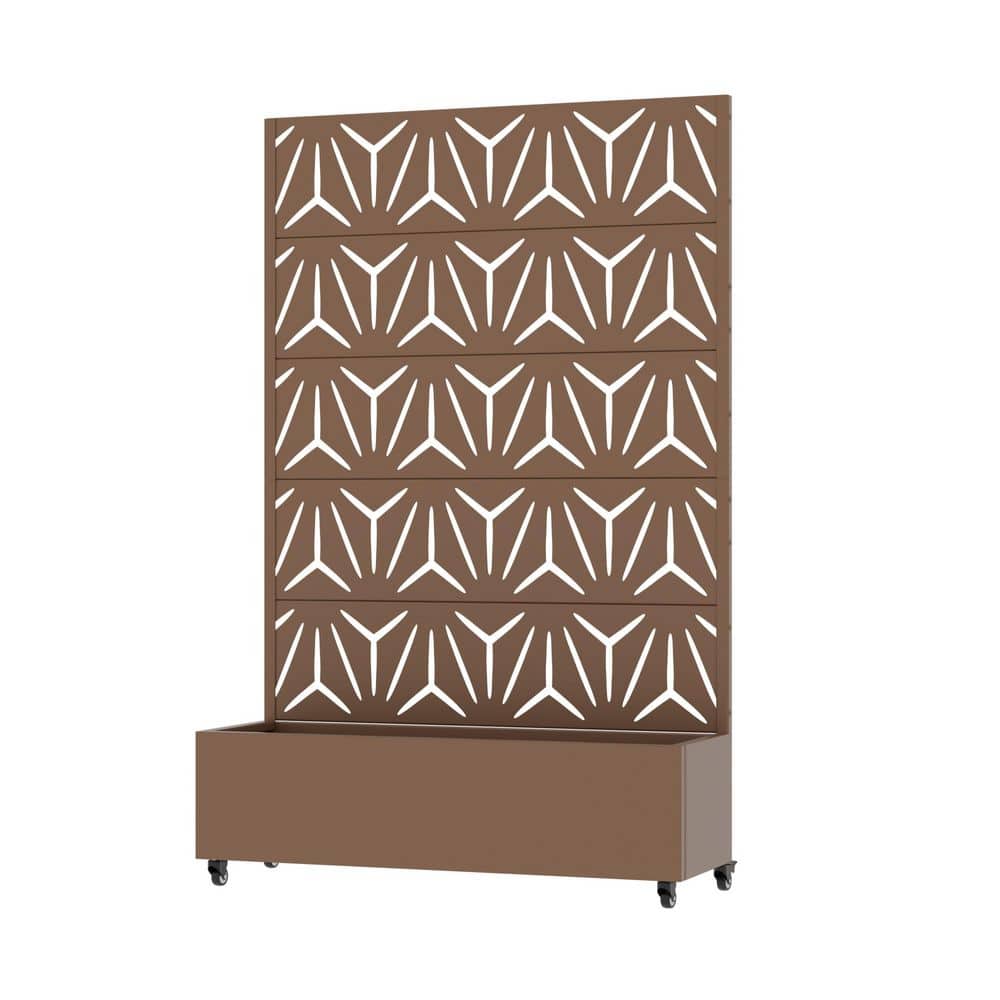 72 in. H x 47 in. W Metal Brown Rectangle Pots and Planter Raised Box with Trellis for Vine Climbing Plants price history on PriceWatchPro