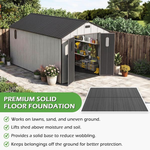 domi outdoor living 8 ft. W x 16 ft. D Resin Outdoor Storage Shed