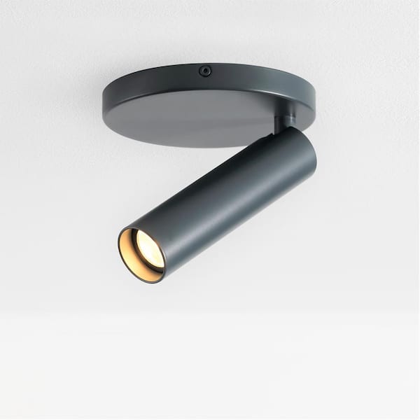 Vidalite Karpo Dark Silver 1-Light Integrated LED Spotlight Wall Sconce w/ Rotatable Light Head, Flush Mount, 3000K, 580 Lumen