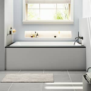 Teddy Drop-in 59 in. x 32 in. Acrylic Flatbottom Bathtub in White (No Drain)