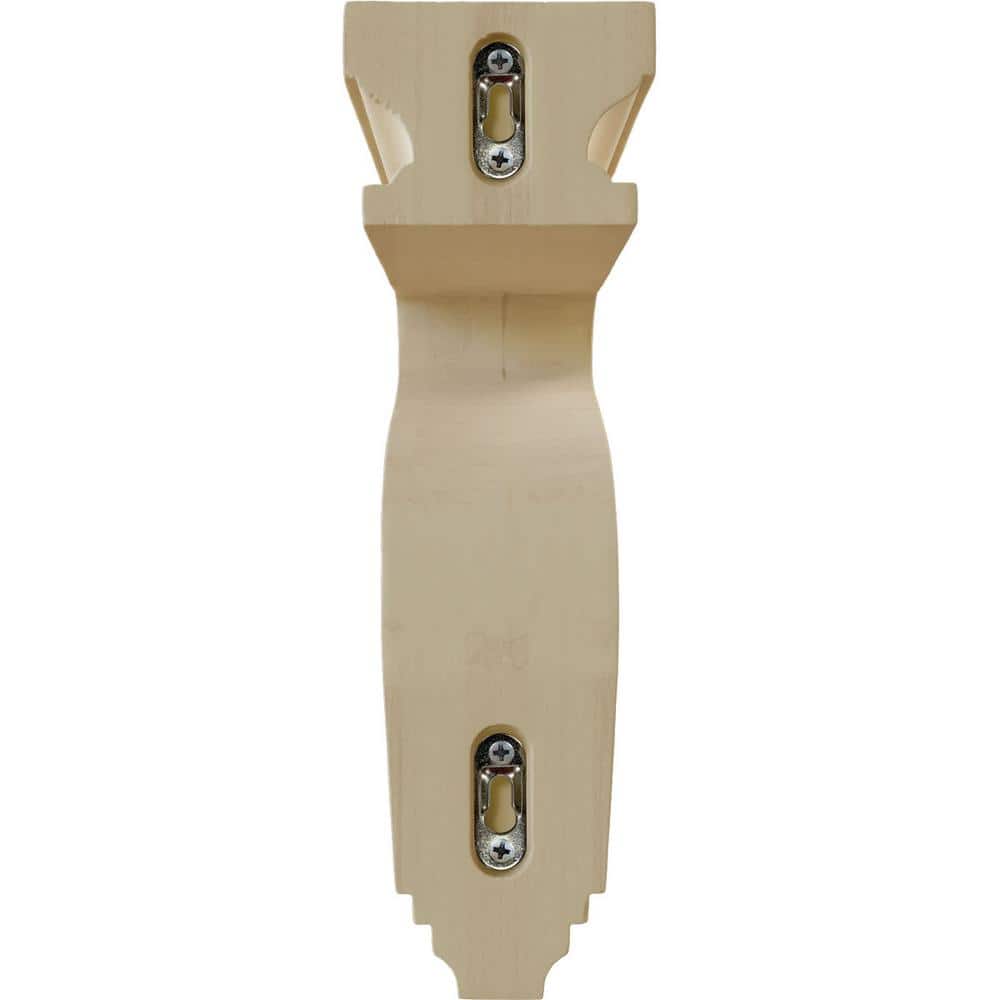 11" Unfinished Rubberwood Hollow Back Corbel