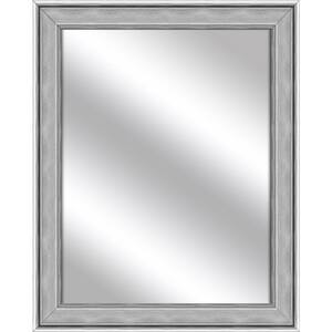 Medium Rectangle Stainless Silver Art Deco Mirror (31.5 in. H x 25.5 in. W)