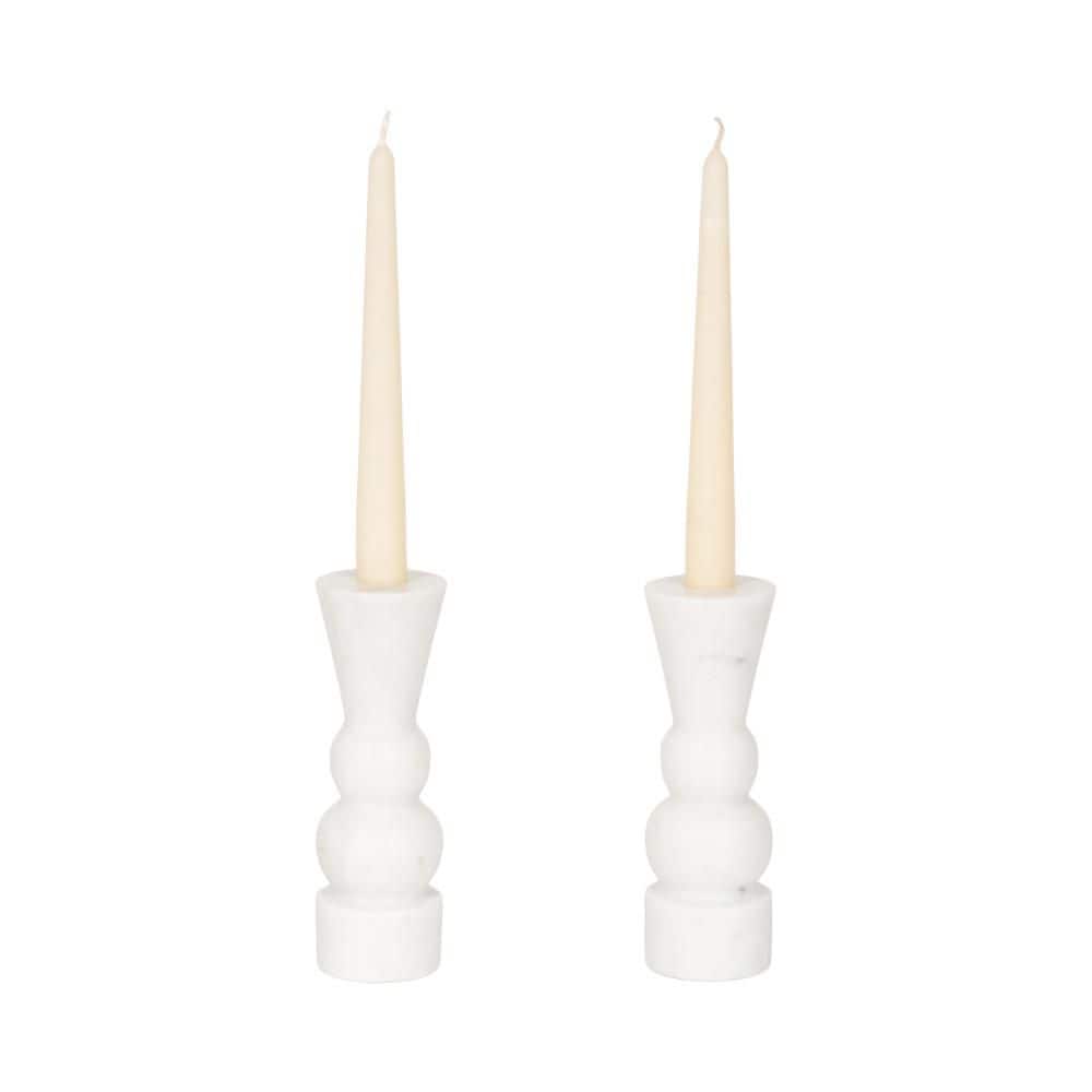 Maleea White Stone Candle Holder 2-Pack price history on PriceWatchPro
