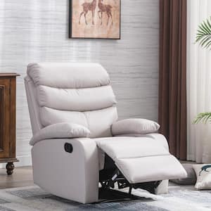Everglade 30.2 in. W Technical Leather Upholstered 3 Position Manual Standard Recliner in White