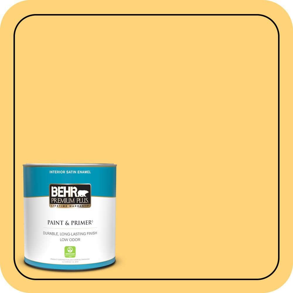 1 qt. #P260-5 Yellow Jubilee Satin Enamel Low Odor Interior Paint & Primer price history on PriceWatchPro