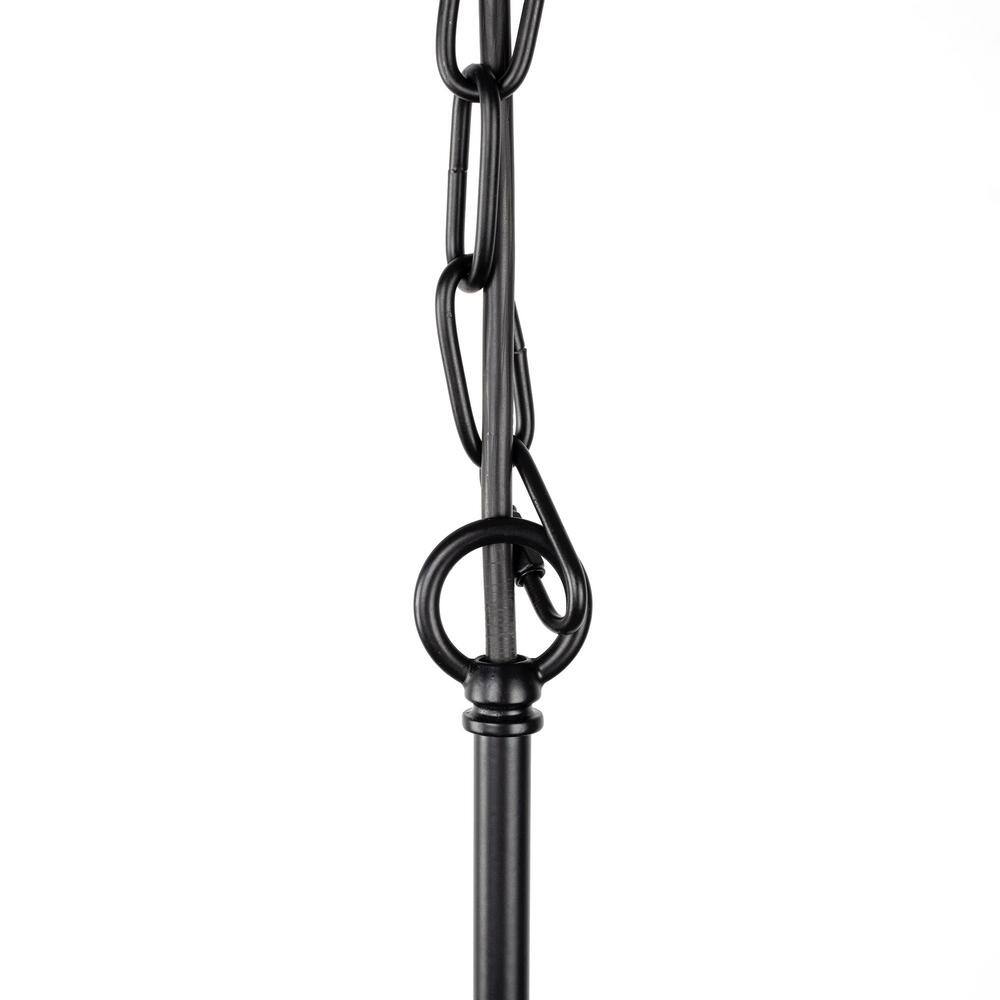 Matte Black Metal 9-Light Candle Circle Chandelier