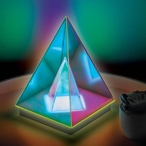 7.7 in. Iridescent Acrylic Indoor Infinity Table Light Pyramid LH