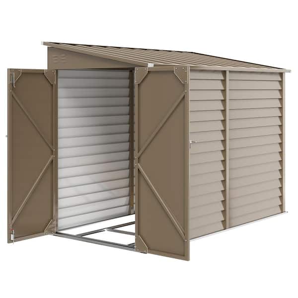 5 ft. W x 9 ft. D Metal Outdoor Storage Shed with Foundation Kit Vents for Patio, Law, Brown(45 sq. ft.)