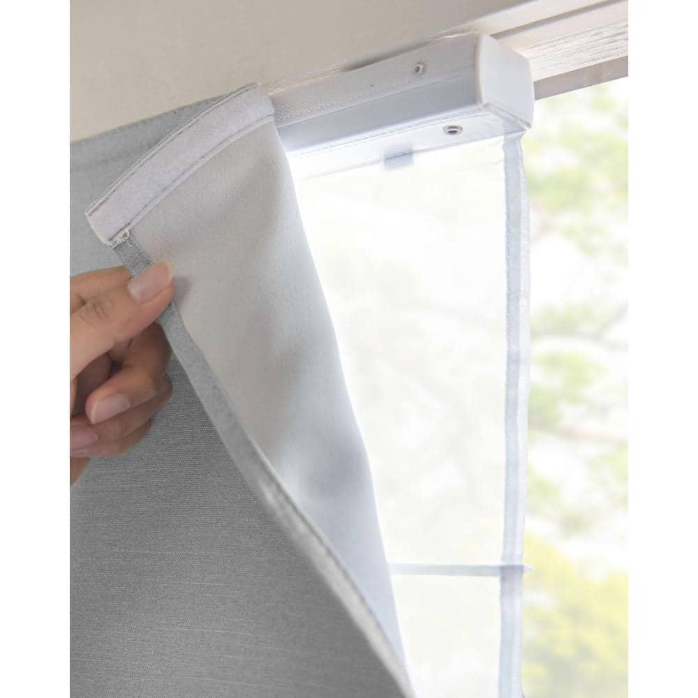 Pearl Gray Cordless Blackout Fabric Roman Shade 34" x 64"