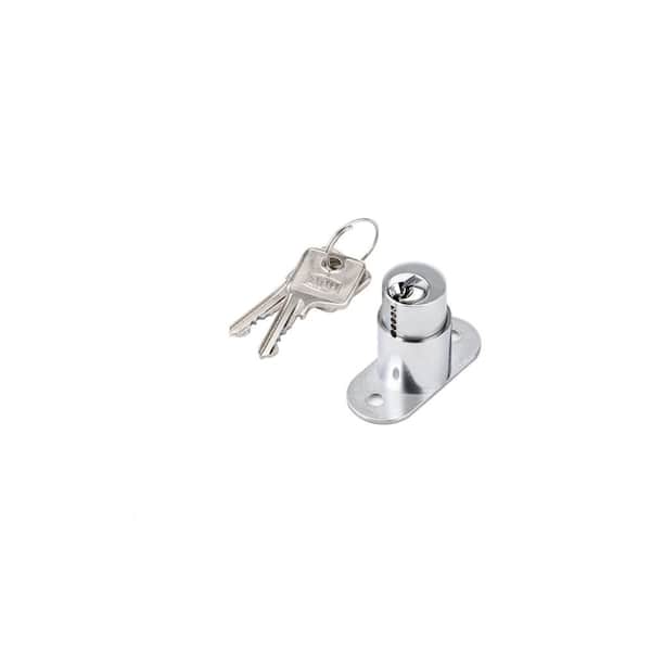 Richelieu Hardware 7/8 in. (22 mm) Chrome Push-Button Lock for Maximum 7/8 in. (22 mm) Panel Thickness