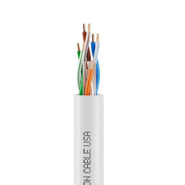 Syston Cable Technology 100 ft. White 23/4 Solid Copper Cat6e CMR (Riser) Bulk Data Cable