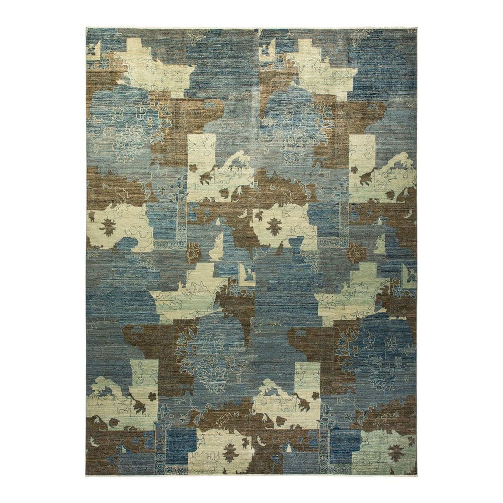 Electric 10 ft. x 14 ft. Light Blue Geometric Wool Indoor Area Rug price history on PriceWatchPro