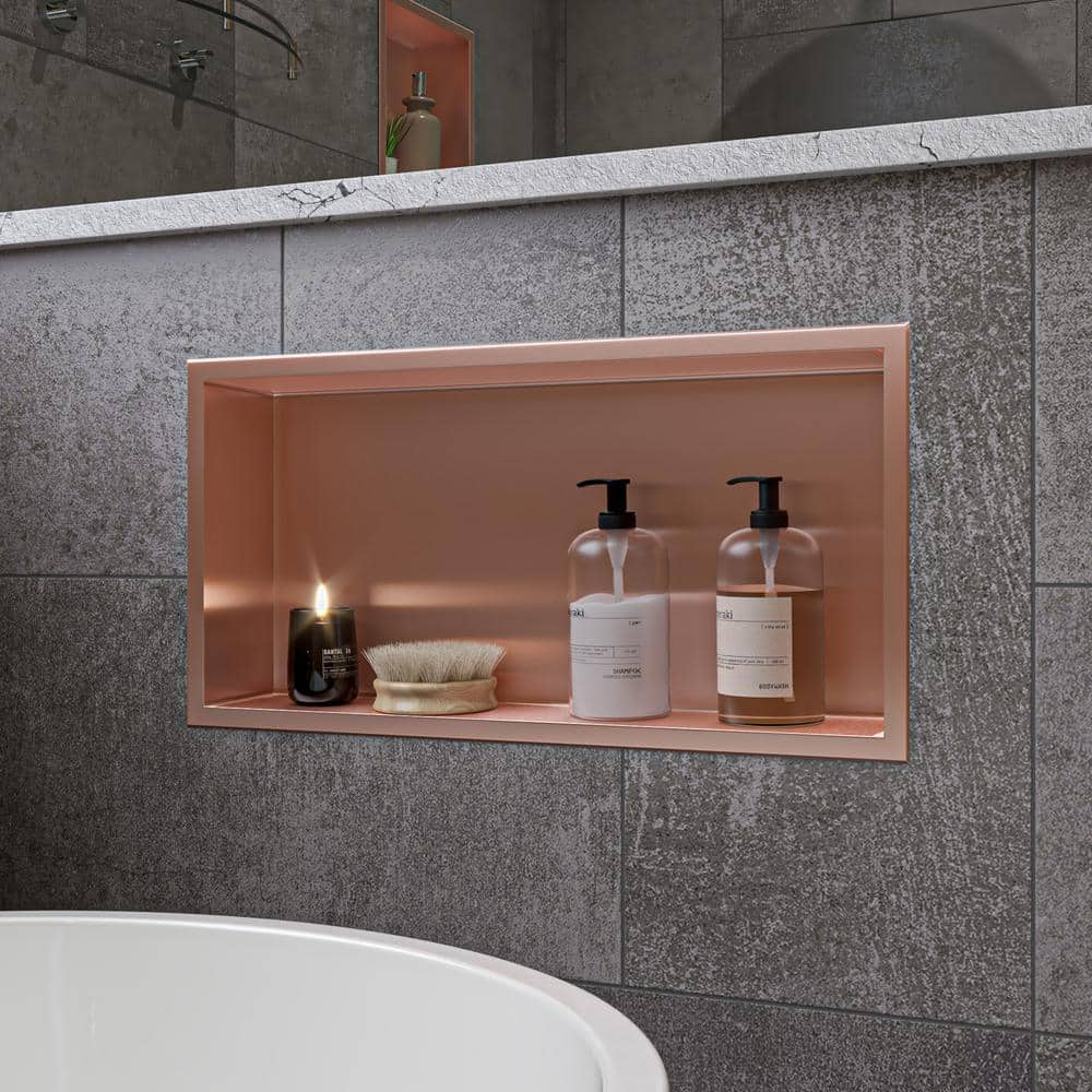 Brushed Copper Stainless Steel Wall Mount Shower Niche