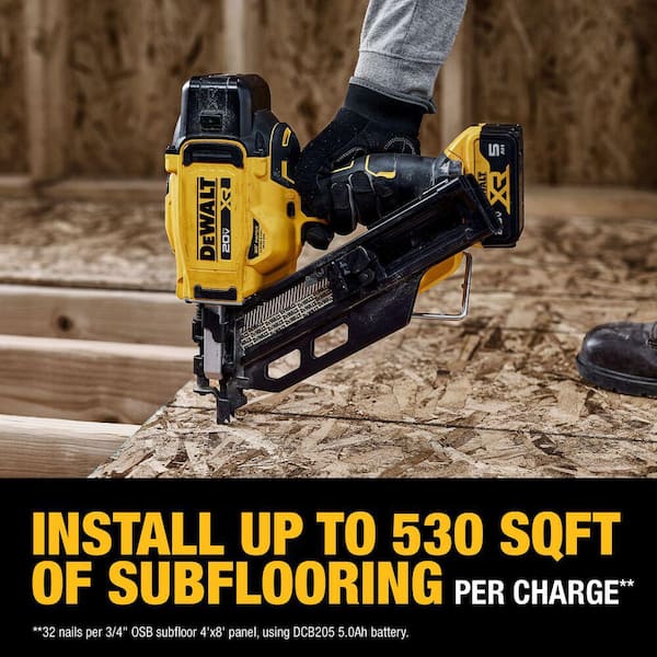 DEWALT 20 Volt 30 Cordless Framing Nailer Kit with 5.0 Ah Lithium Ion Battery and Charger DCN930P1 The Home Depot