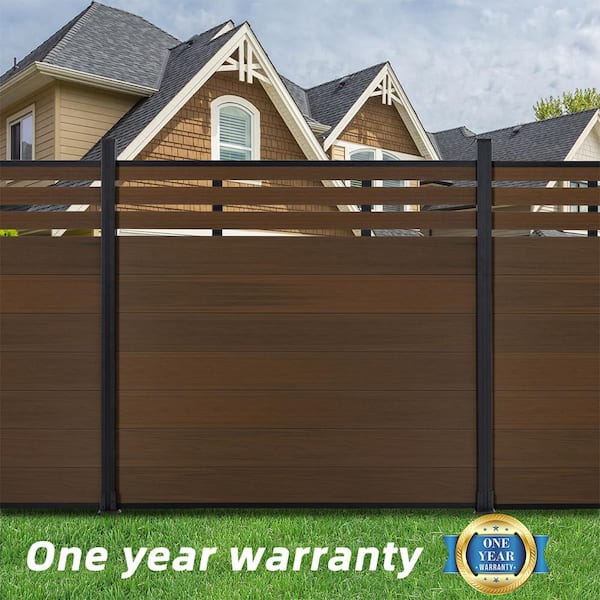 mondaria Outdoor 6 ft. H x 6 ft. W Brown Composite Fence Panel (10-Pack) with 2-Columns Garden Fence Board