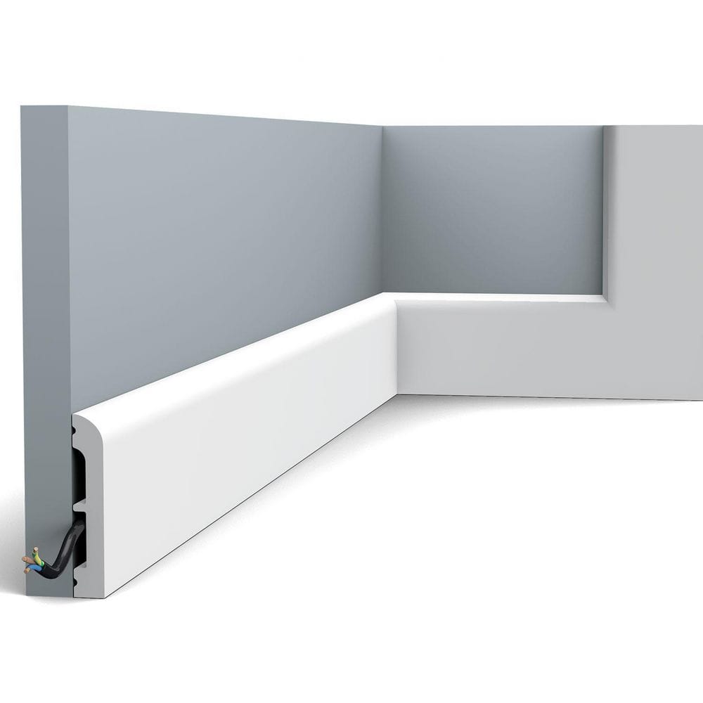 Primed White High Impact Polystyrene Baseboard Moulding Set
