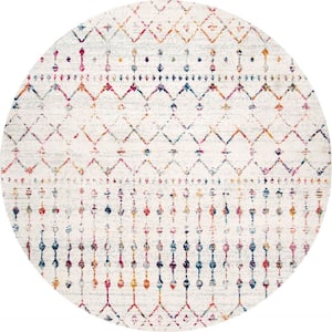 Blythe Modern Moroccan Trellis 8 ft. Light Multi  Round Rug