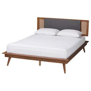 Delfina Brown Wood Frame Queen Platform Bed