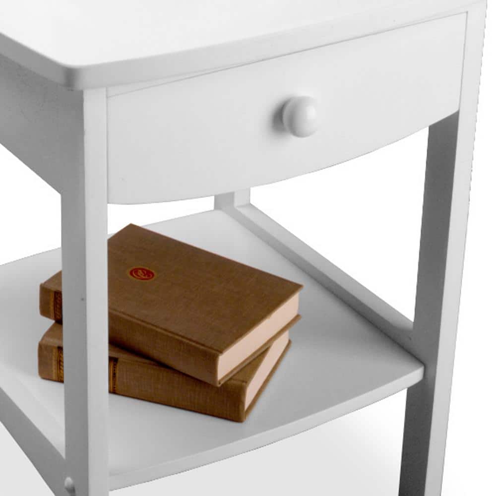 Elegant Claire White Solid Wood Square Nightstand with Storage