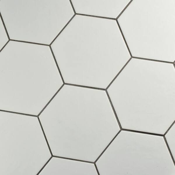 Merola Tile - Hexatile Matte Blanco 7 in. x 8 in. Porcelain Floor and Wall Tile (2.2 sq. ft. / Pack)