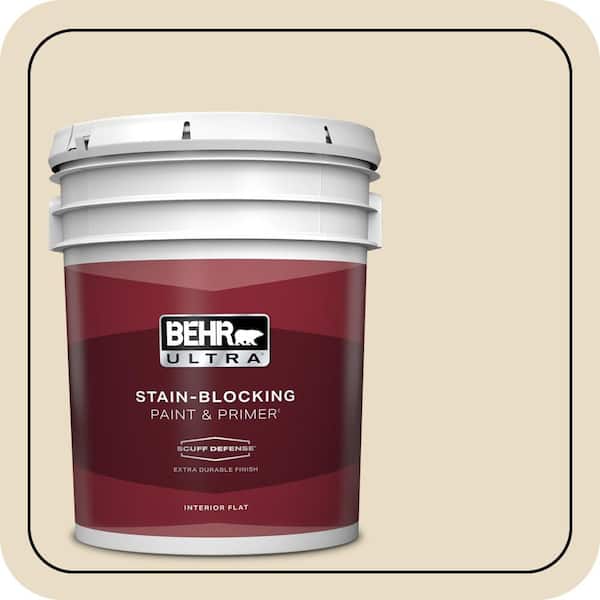 BEHR ULTRA 5 gal. #N290-2 Authentic Tan Extra-Durable Flat Interior Paint & Primer
