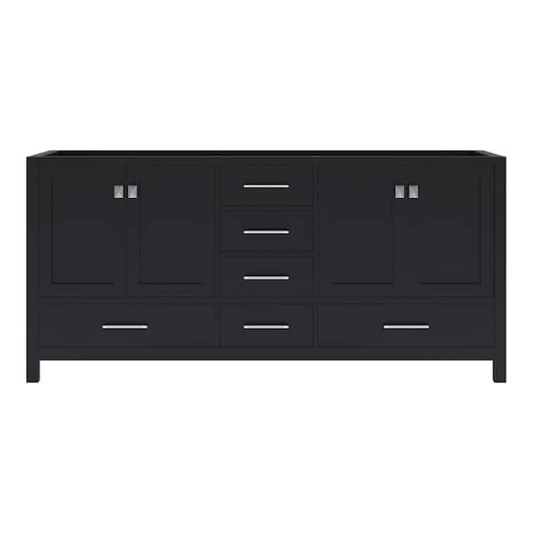 Virtu USA Caroline Avenue 72 in. W x 22 in. D x 35 in. H Bath Vanity Cabinet without Top in Espresso