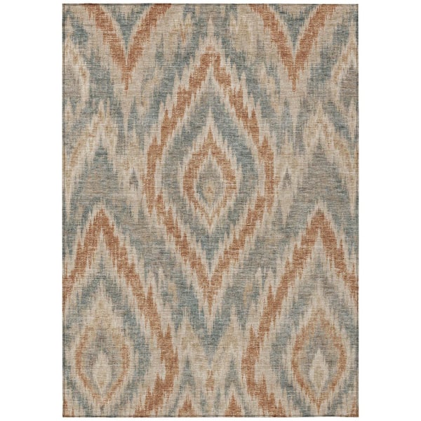 Chantille Machine Washable Indoor/Outdoor Abstract ACN3071 Putty 10 ft. x 14 ft. Area Rug