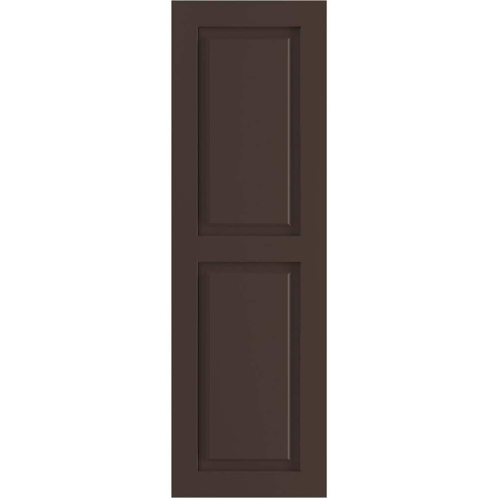 Viridian Green PVC Raised Panel Exterior Shutters, 12" x 33"