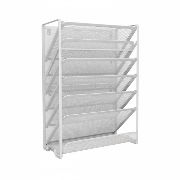 10-Tier Wall-Mounted Magazine Rack-Vertical Mail & Document Holder