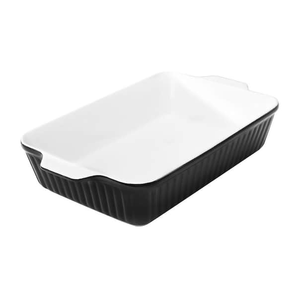 4.2 Qt. Black Ceramic Casserole Dish, Large Lasagna Pan Deep for Oven, Baking Pan with Handles, Wedding Gift
