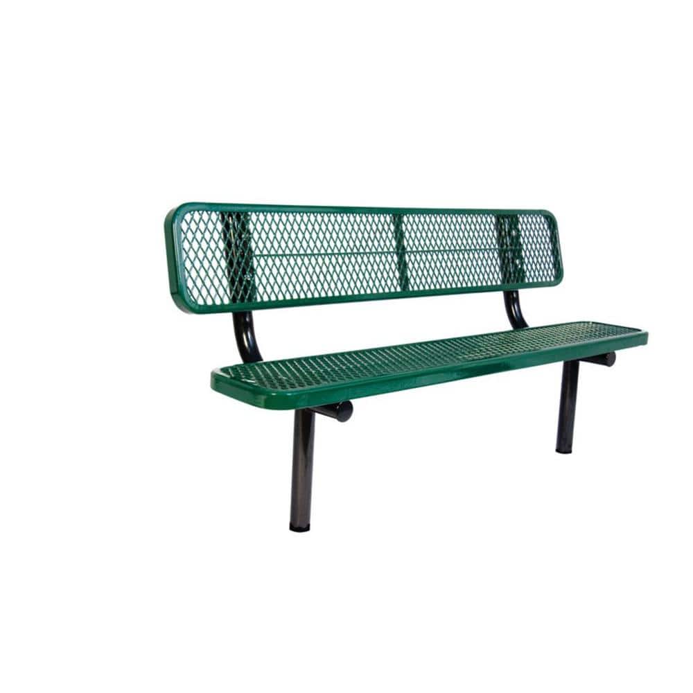 6 ft. Diamond Green In-Ground Commercial Park Bench with Back price history on PriceWatchPro
