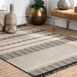 Modern Moroccan Megan Gray 4 ft. x 6 ft. Indoor/Outdoor Area Rug