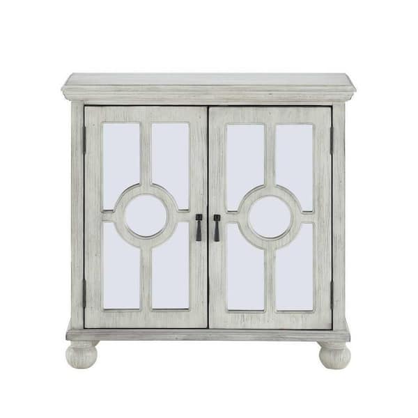 EVERGLADE HOME Antique White Accent Cabinet Madrona