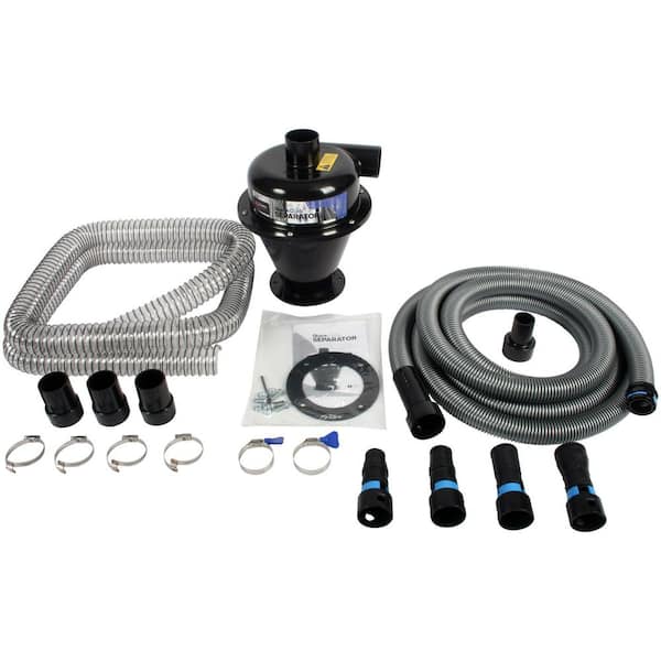 Cen-Tec Quick Click Dust Collection Separator, with 16 ft. Hose and Adapter Set and Urethane Ducting Hose