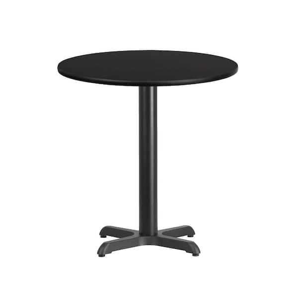 Flash Furniture 24 in. Round Black Laminate Table Top with 22 in. x 22 in. Table Height Base