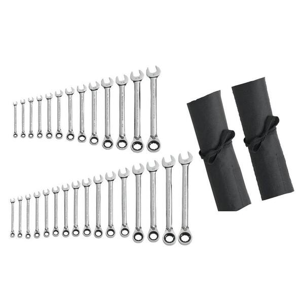 GEARWRENCH Reversible Ratcheting Combination Wrench Metric/SAE Set with